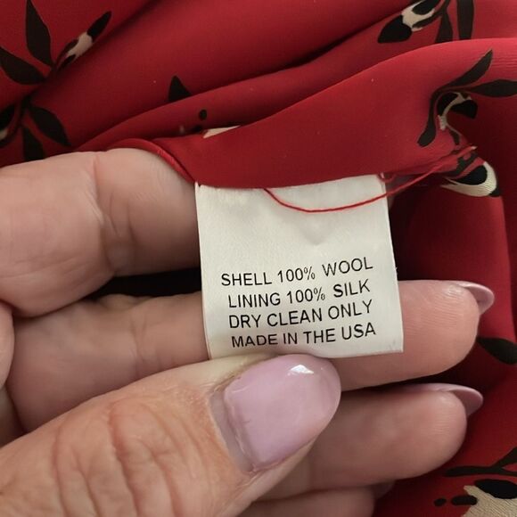 Tucker Red Wool Sheath Dress Size Large - Picture 9 of 10